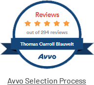 Avvo 5 Stars Reviews | out of 294 | Thomas Carroll Blauvelt | Avvo Selection Process